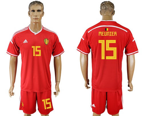 Belgium #15 Meunier Red Home Soccer Country Jersey